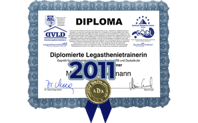 Diploma zum diplomierten Legasthenietrainer von Inga Sonnenschein von 2011